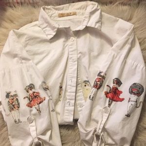 Vintage cat button up